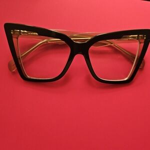Chic Black and Gold Women's Prescription Glasses